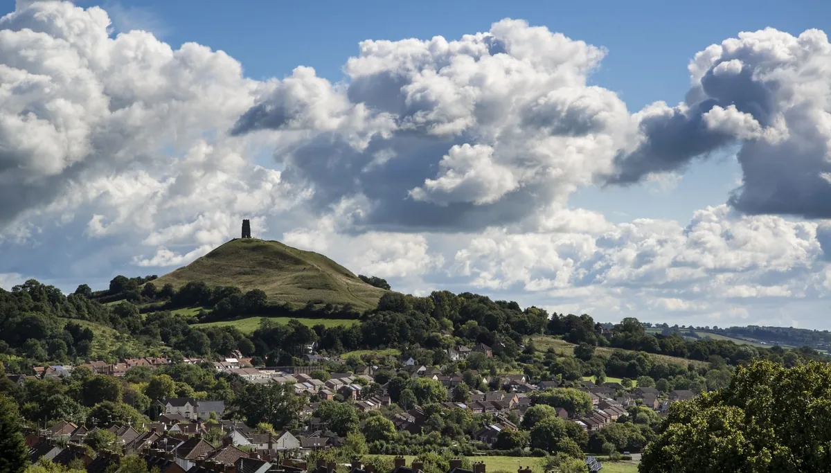 Glastonbury Tor above the town